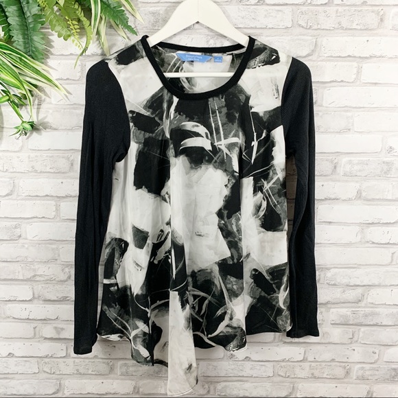 Simply Vera Vera Wang Tops - Simply Vera • Asymmetrical Black & White Top
